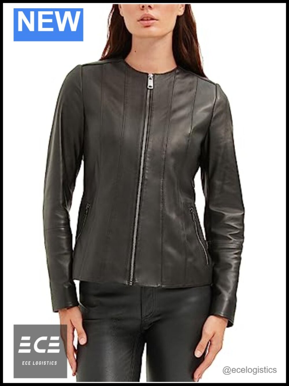 Genuine Lambskin Collarless Leather Jacket Italian Design Modern Fit